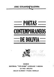 Cover of: Poetas contemporaneos de Bolivia by José Eduardo Guerra