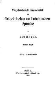 Cover of: Vergleichende Grammatik der griechischen und lateinischen Sprache
