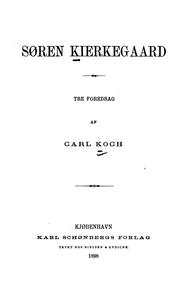 Cover of: Søren Kierkegaard: tre foredrag