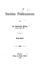 Cover of: Societas Publicanorum