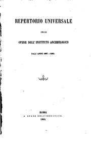 Cover of: Repertorio universale delle opere dell'Instituto archeologico
