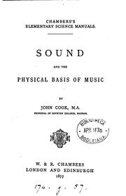 Cover of: Sound and the physical basis of music