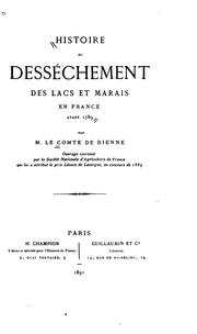 Cover of: Histoire du desséchement des lacs et marais en France avant 1789 by Louis Edouard Marie Hippolyte Dienne