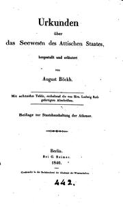 Cover of: Urkunden über das Seewesen des attischen Staates by August Böckh