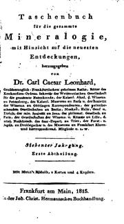 Cover of: Taschenbuch für die gesammte Mineralogie by Karl Cäsar von Leonhard