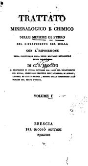 Trattato mineralogico e chimico sulle miniere di ferro del dipartimento del mella: con l .. by Giambattista Brocchi