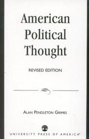 Cover of: American political thought by Alan Pendleton Grimes