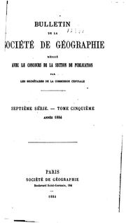 Cover of: Bulletin de la Société de géographie