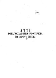 Cover of: Atti della Accademia pontificia de' nuovi Lincei