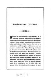 Cover of: Stonyhurst College: Its Past and Present : an Account of Its History ...