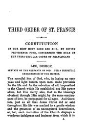 Cover of: Rule and ceremonial of the Third order of st. Francis, according to the constitution of Leo xiii ... by 