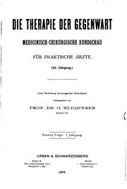 Cover of: Die Therapie der Gegenwart: Medicinisch-chirurgische Rundschau für praktische Ärzte by 