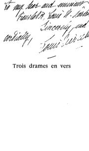 Cover of: Trois drames en vers