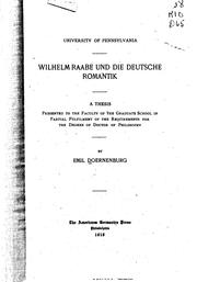 Wilhelm Raabe und die deutsche Romantik.. by Emil Doernenburg