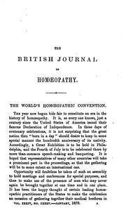 Cover of: The British Journal of Homoeopathy by 