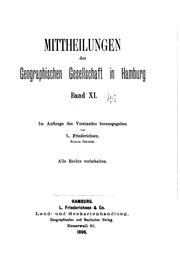 Cover of: Mitteilungen der geographischen Gesellschaft in Hamburg by 