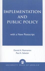 Implementation and public policy by Daniel A. Mazmanian