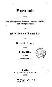 Cover of: Versuch einer blos philologischen Erklärung mehrerer dunklen und streitigen Stellen der ...