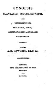 Cover of: Synopsis Plantarum Succulentarum: Cum Descriptionibus, Synonymis, Locis, Observationibus ...