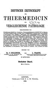 Cover of: Deutsche Zeitschrift für Thiermedicin und vergleichende Pathologie by 