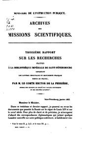 Cover of: Archives des missions scientifiques et littéraires