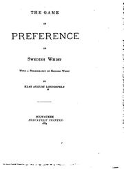 Cover of: The Game of Preference Or Swedish Whist by 