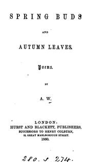 Cover of: Spring Buds and Autumn Leaves