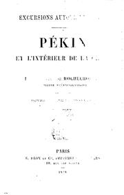 Cover of: Excursions autour du mode: Pékin et l'intérieur de la Chine