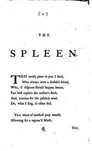 Cover of: The Spleen.: An Epistle Inscribed to His Particular Friend Mr. C.J. by Matthew Green, Matthew Green