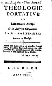 Cover of: Théologie portative: ou, Dictionnaire abrégé de la religion chrêtienne