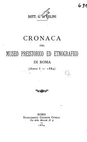 Cronaca del Museo preistorico ed etnografico di Roma (anno I-1884)