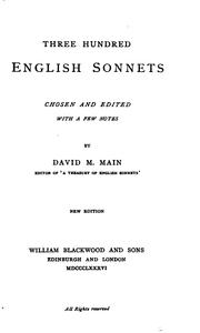 Cover of: Three Hundred English Sonnets by David M. Main