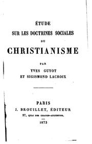 Cover of: Étude sur les doctrines sociales du christianisme