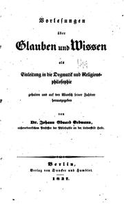 Cover of: Vorlesungen über Glauben und wissen als Einleitung in die Dogmatik und Religions-philosophie
