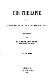 Cover of: Die Therapie nach den Grundsätzen der Homöopathie