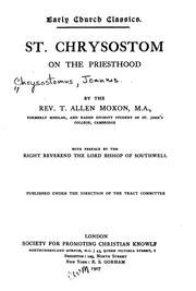 Cover of: St. Chrysostom On the Priesthood