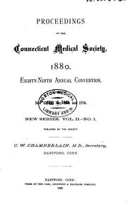 Cover of: Proceedings of the Connecticut Medical Society ...