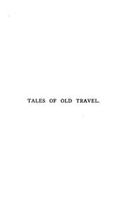 Cover of: Tales of old travels, re-narrated