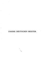 Cover of: Unsere deutschen Meister: Bach, Mozart, Beethoven Wagner