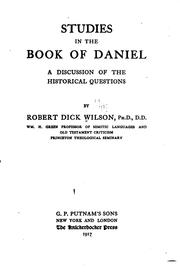Cover of: Studies in the Book of Daniel: A Discussion of the Historical Questions