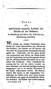 Cover of: Theologische Zeitschrift by Wilhelm Martin Leberecht De Wette