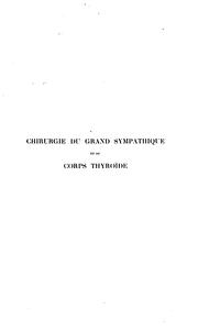 Grand Sympathique et corps thyroide by Mathieu Jaboulay