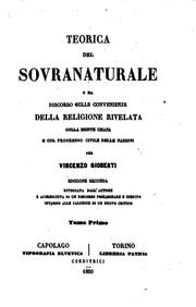 Cover of: Teorica del sovranaturale; o sia Discorso sulle convenienze della religione ...