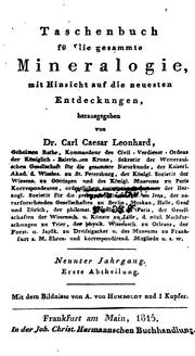 Taschenbuch für die gesammte Mineralogie by Karl Cäsar von Leonhard