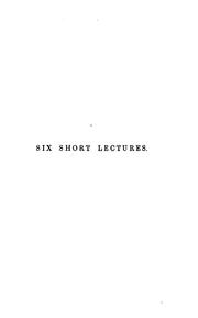 Cover of: Six short lectures delivered in the evenings during Holy week, MDCCCLI.