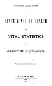 Annual report of the Commissioner of Health of the Commonwealth of Pennsylvania