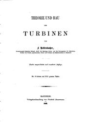 Cover of: Théorie und Bau der Turbinen by Ferdinand Jacob Redtenbacher