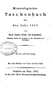 Cover of: Taschenbuch für die gesammte Mineralogie by 