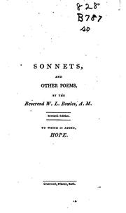 Cover of: Sonnets, and Other Poems