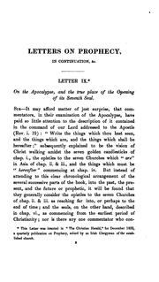 Cover of: Three letters on the prophecies, in continuation of eight letters, published in 1831